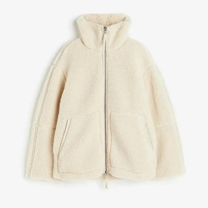 Teddy Fleece Jas Dames met Rits & Zijzakken