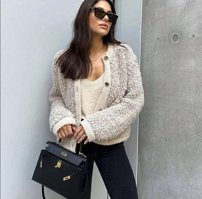 Warm Gebreide Dames Vest Chunky Winter Cardigan