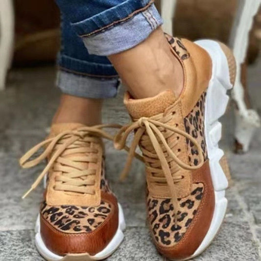 Agathe - Sneakers met Luipaardprint en Leren Accenten voor Dames