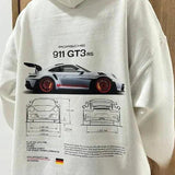 Amaury - Sportieve Hoodie met Porsche Auto Print en Streetwear Look Voor mannen