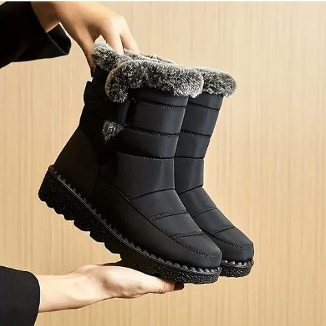 Winter Enkelboots voor Dames Gewatteerd Bont Voering Antislip Zool
