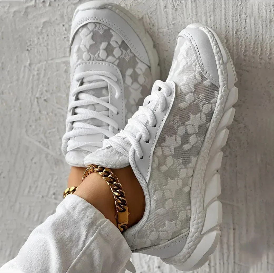 Sienna - Orthopedische sneakers met ademend bloemmesh
