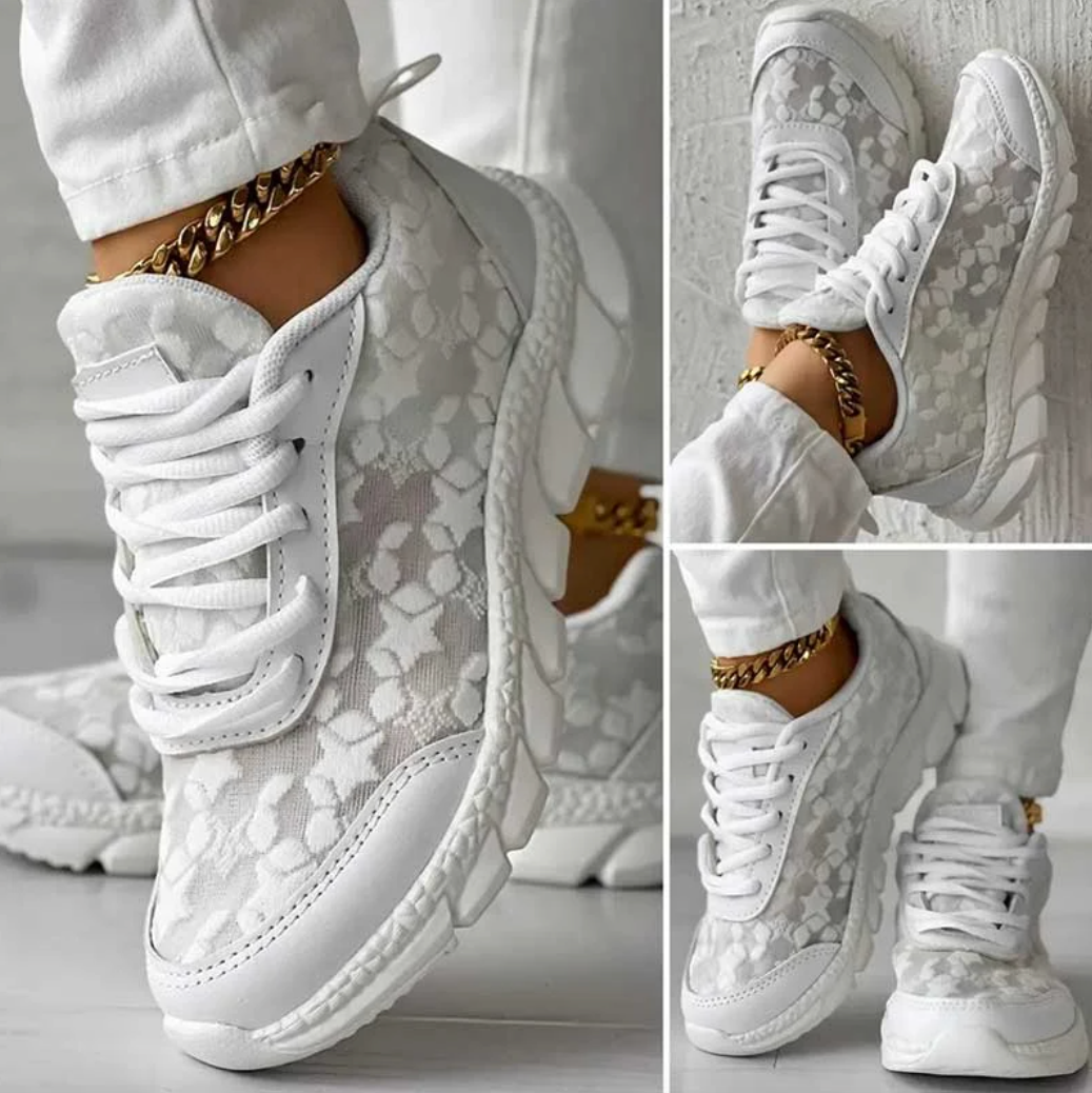 Sienna - Orthopedische sneakers met ademend bloemmesh