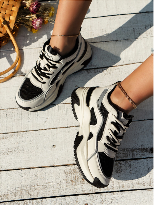 Josefien - Stijlvolle Sneakers met plateauzool en mesh inzet