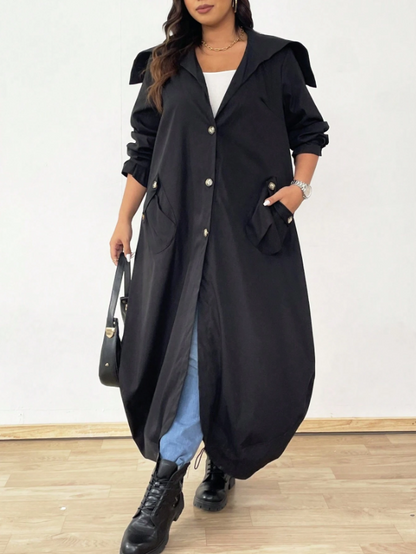 Elegante Dames Maxi Trenchcoat met knopen