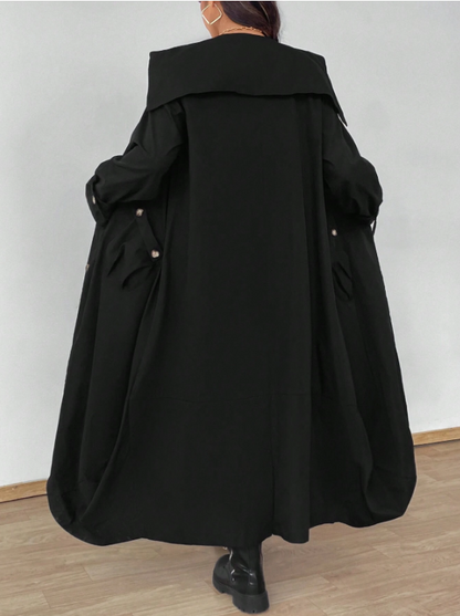 Elegante Dames Maxi Trenchcoat met knopen