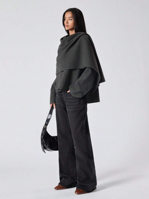 Oversized Dames Cape Jas Chique Winter
