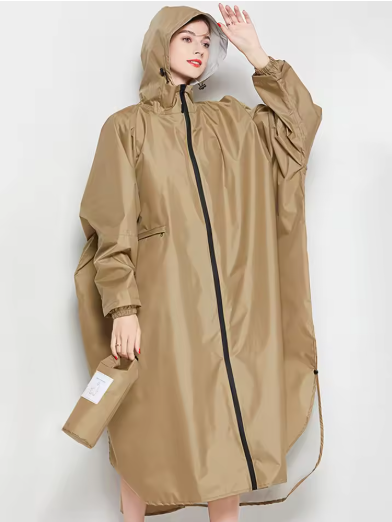Dames Waterdichte Regenjas Poncho met Capuchon en Opbergzak