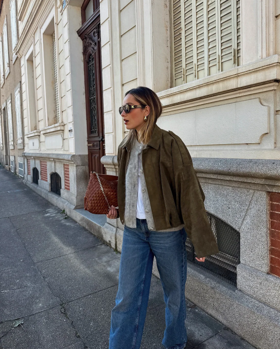 Oversized Suède Leren Jas Voor Vrouwen Stijlvol