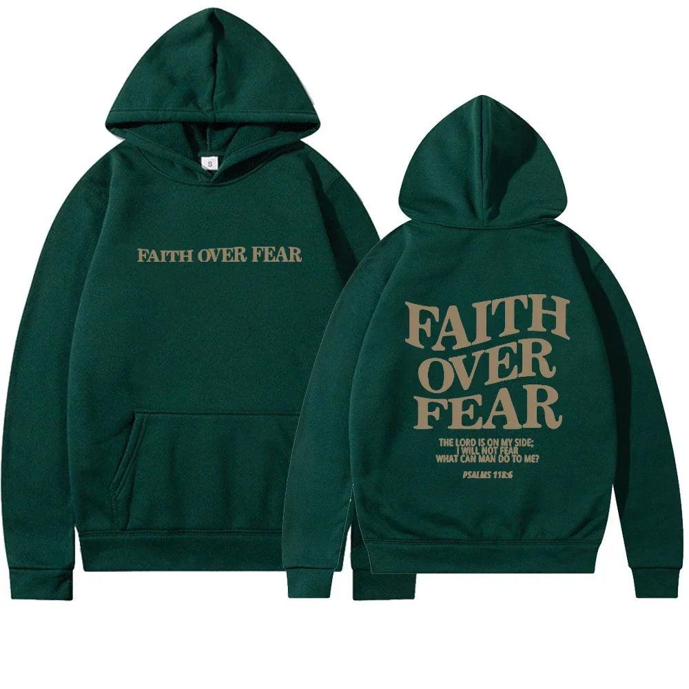 Xandra -  Oversized 'Faith Over Fear' Hoodie voor Dames