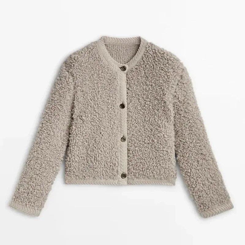 Warm Gebreide Dames Vest Chunky Winter Cardigan