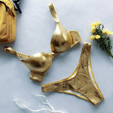 Anais - Glimmende Metallic Push-Up Bikiniset voor dames