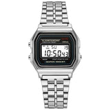 Lara – Retro Digitaal Horloge van Roestvrij Staal voor Dames