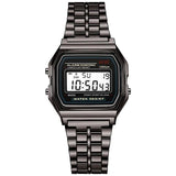 Lara – Retro Digitaal Horloge van Roestvrij Staal voor Dames