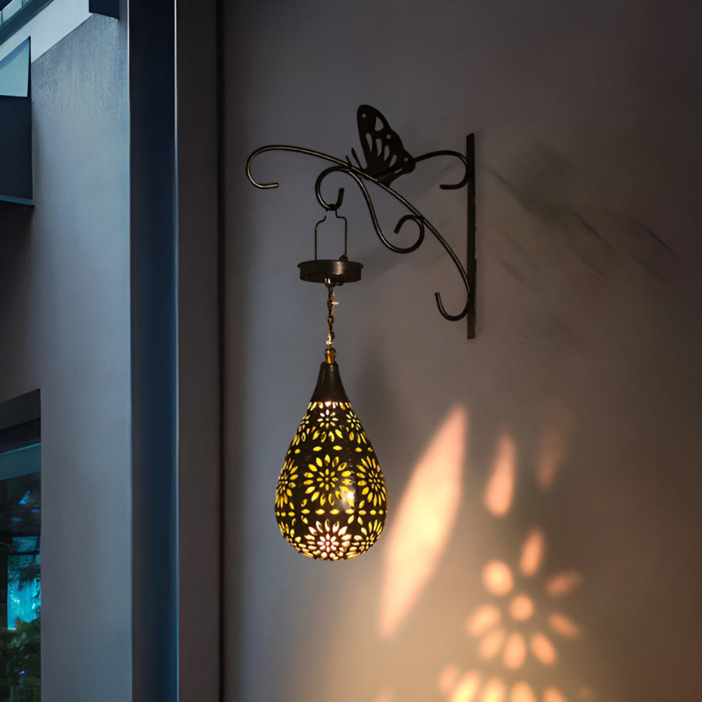 Zonne Energie Hanglamp Met Sfeervol Uitsnede Patroon