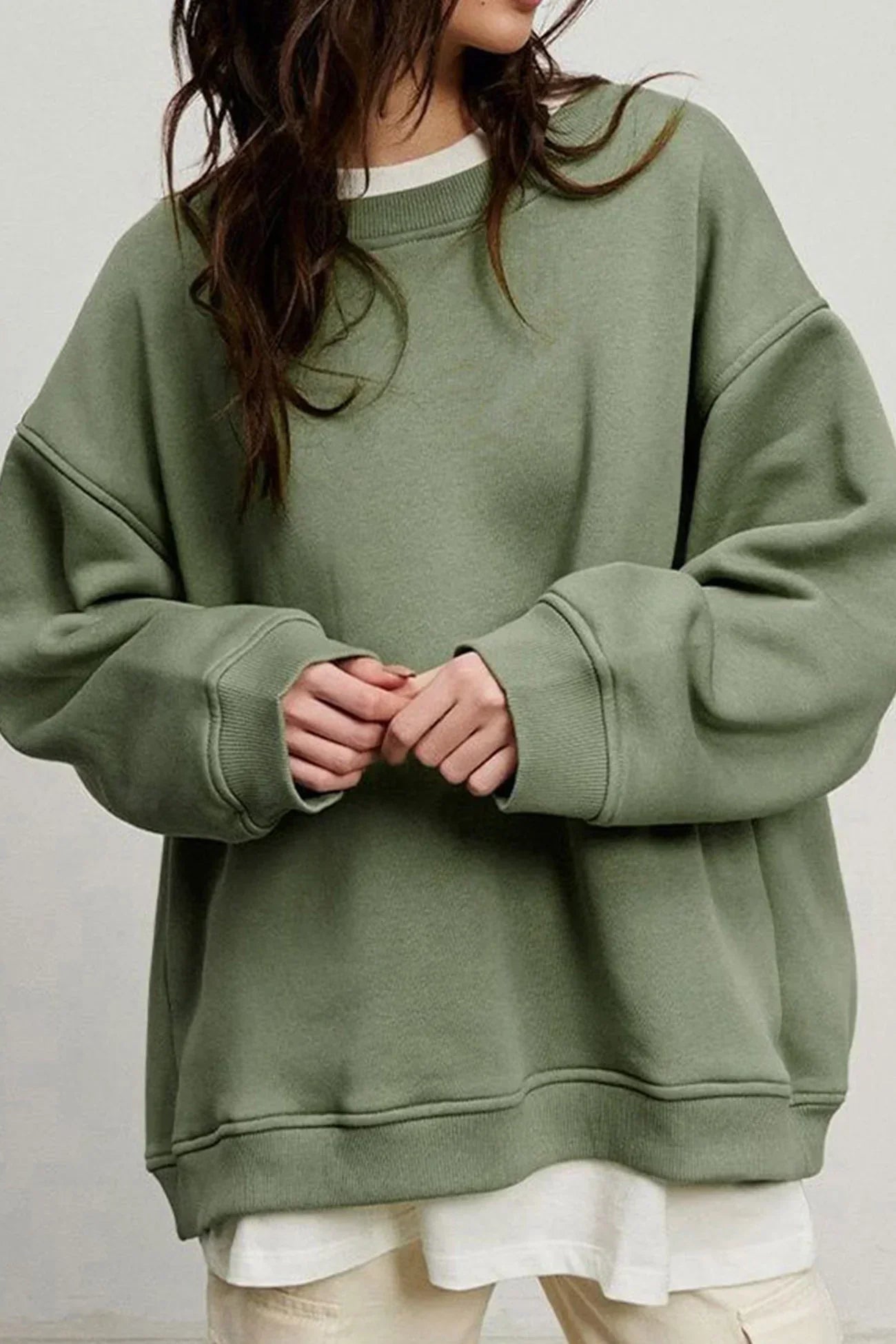 Vrouwen Comfortabele Oversized Sweater Met Ronde Hals