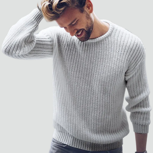 Heren Grof Gebreide Trui Ronde Hals Pullover Casual Winter Comfort