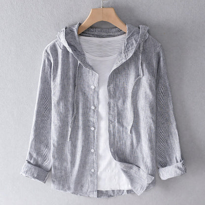 Stella - Gestreept Hoodie-shirt met Knoopsluiting voor Vrouwen