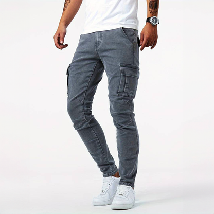 Heren Stretch Cargojeans Met Slim Fit En Utility Zakken