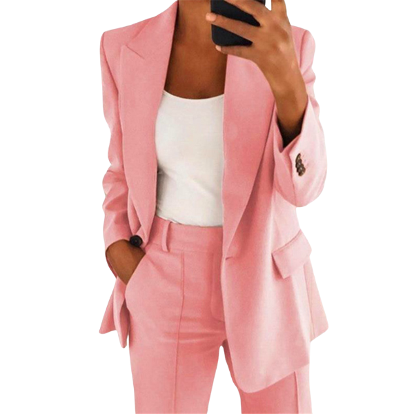 Vrouwen Blazer-Broek Set Met Getailleerde Blazer