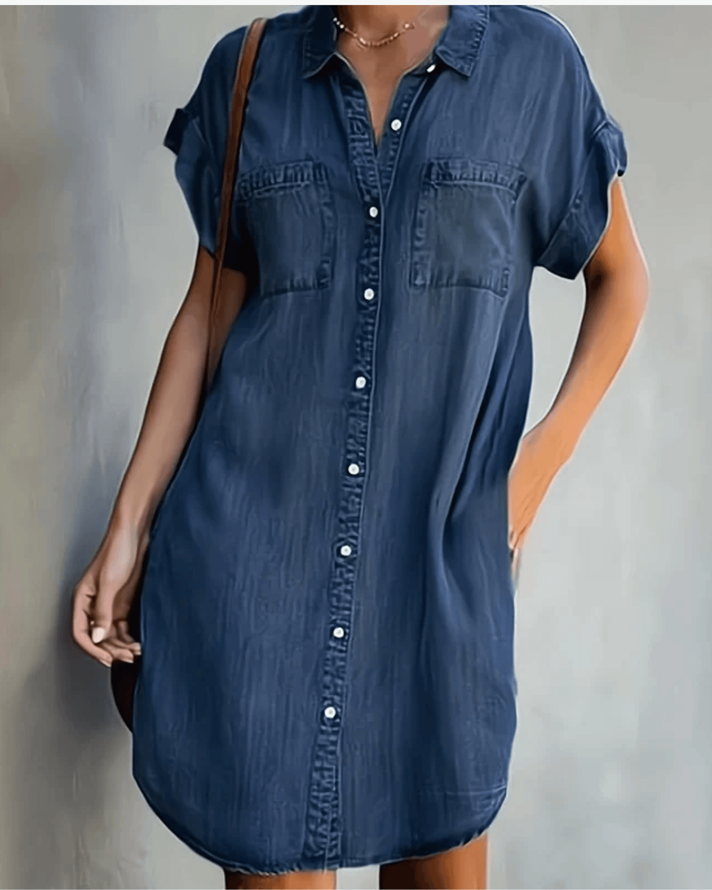 Celine - Denim Dress met Zakken en Relaxte Fit voor Dames