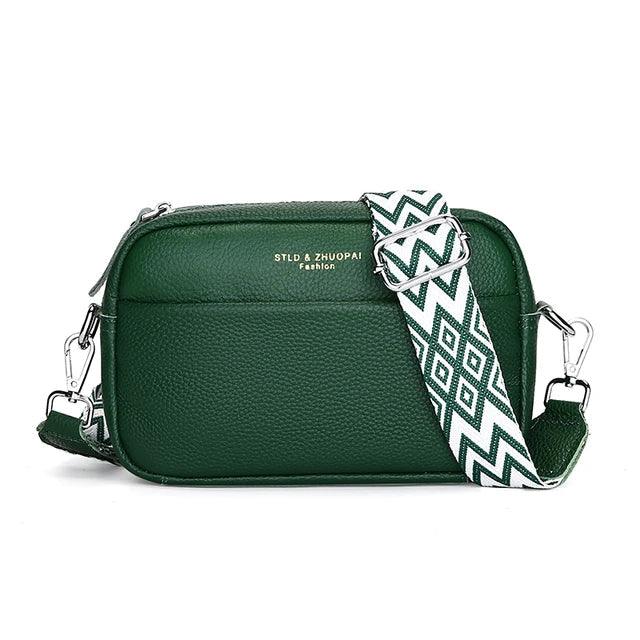 Basia – Leren Crossbody Handtas met Geometrische Schouderband