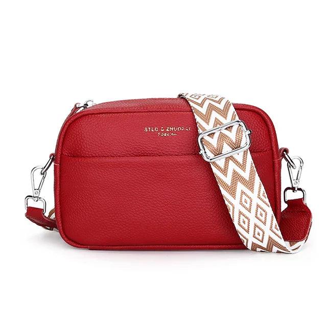 Basia – Leren Crossbody Handtas met Geometrische Schouderband