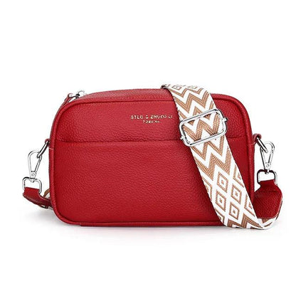 Basia – Leren Crossbody Handtas met Geometrische Schouderband