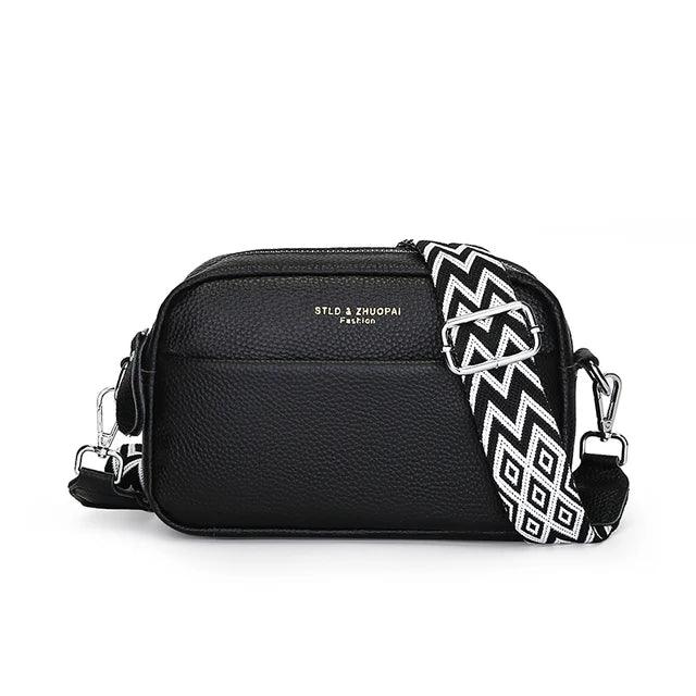 Basia – Leren Crossbody Handtas met Geometrische Schouderband
