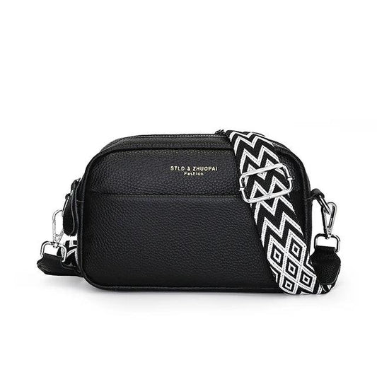 Basia – Leren Crossbody Handtas met Geometrische Schouderband