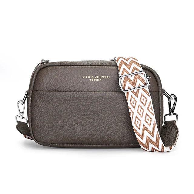Basia – Leren Crossbody Handtas met Geometrische Schouderband