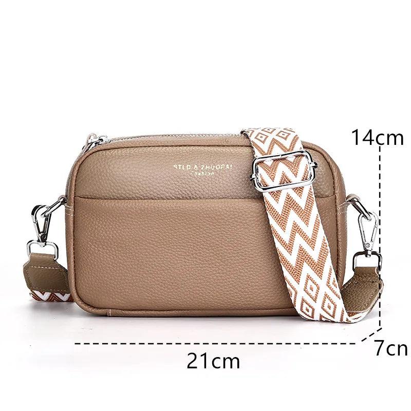 Basia – Leren Crossbody Handtas met Geometrische Schouderband