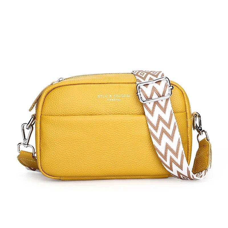 Basia – Leren Crossbody Handtas met Geometrische Schouderband