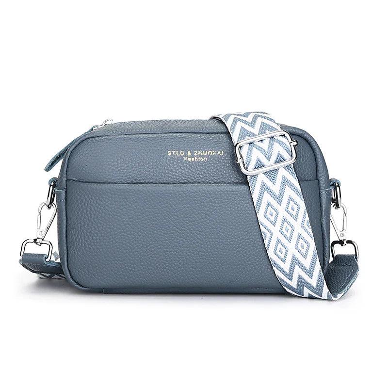 Basia – Leren Crossbody Handtas met Geometrische Schouderband