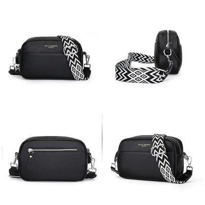 Basia – Leren Crossbody Handtas met Geometrische Schouderband