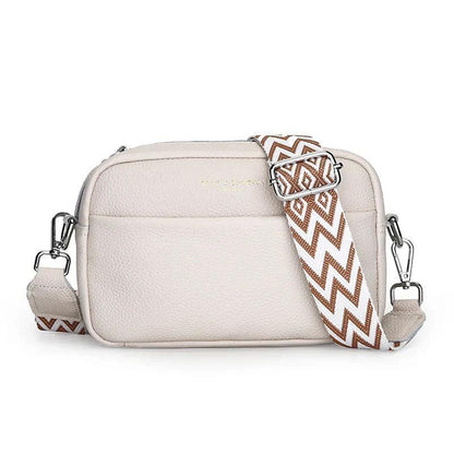Basia – Leren Crossbody Handtas met Geometrische Schouderband