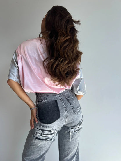 Trendy High Waist Jeans Voor Dames Met Ripped Details En Rechte Pijpen