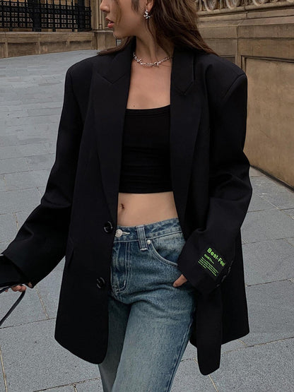 Oversized Blazer Met Revers Voor Dames