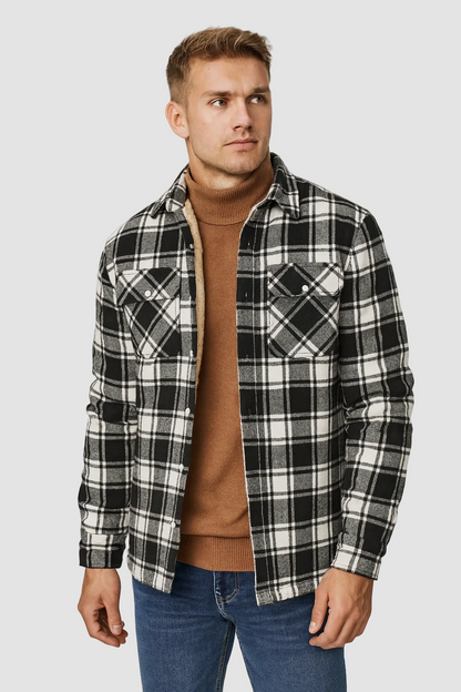 Warm heren vest met ruitpatroon en zachte fleece voering