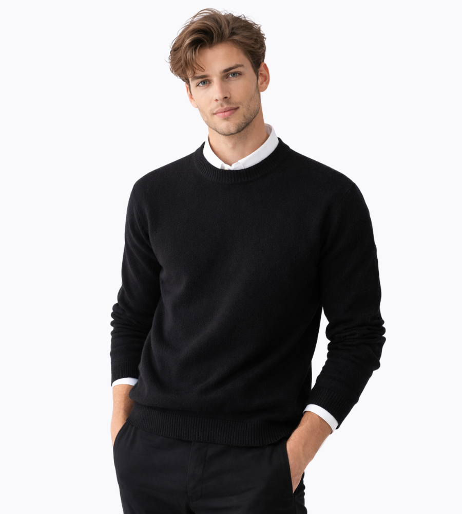 Warme Merino Wollen Crewneck Sweater voor Heren