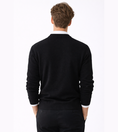 Warme Merino Wollen Crewneck Sweater voor Heren
