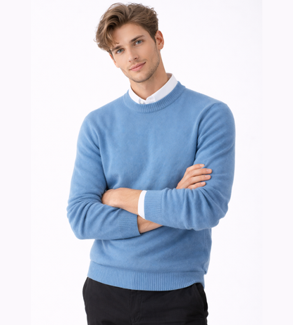 Warme Merino Wollen Crewneck Sweater voor Heren