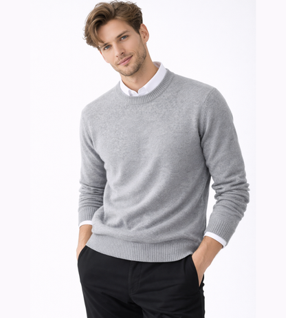 Warme Merino Wollen Crewneck Sweater voor Heren