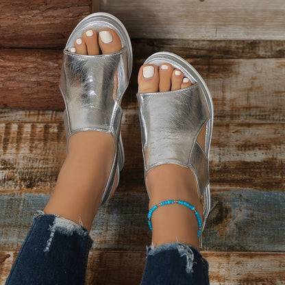 Zara - Wedge Sandaal met Verstelbare Enkelband