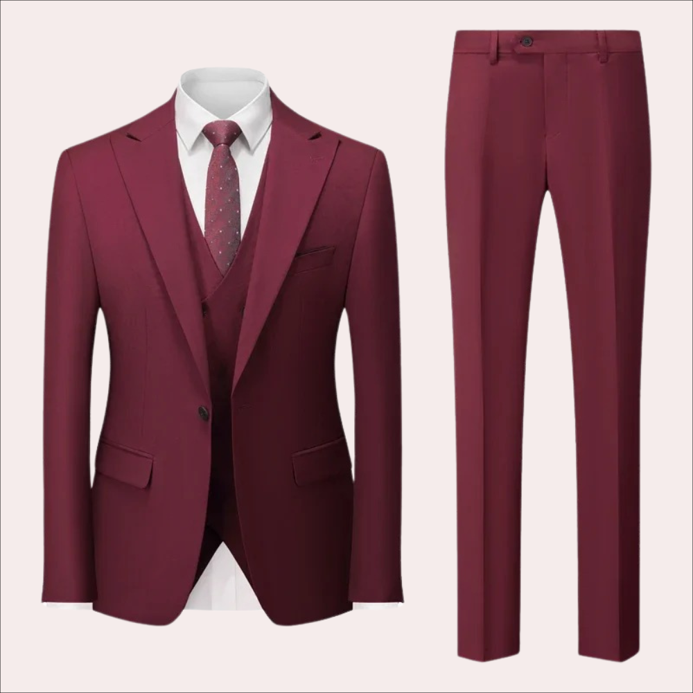 Blazer Set 3 delig Slim Fit met Gilet en Pantalon voor Heren