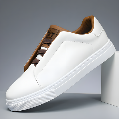 Heren Sneakers Met Instapdesign En Leerlook