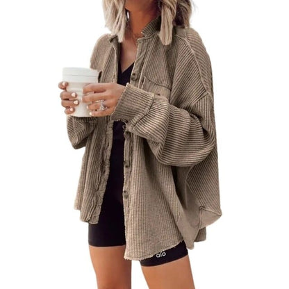 Andra - Oversized Button-Up Corduroy Jas voor dames