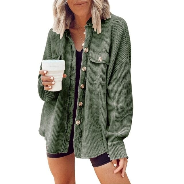 Andra - Oversized Button-Up Corduroy Jas voor dames