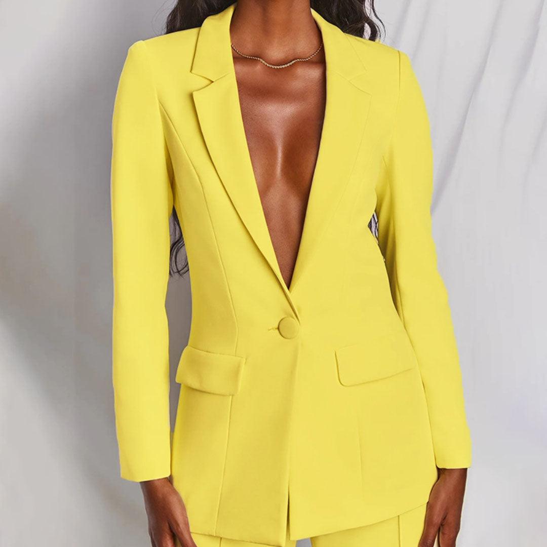 Joliene - Elegante Dames Blazer Set met Flared Broek
