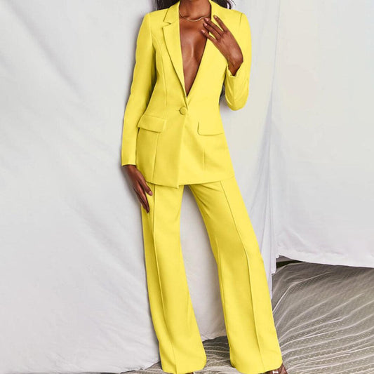 Joliene - Elegante Dames Blazer Set met Flared Broek